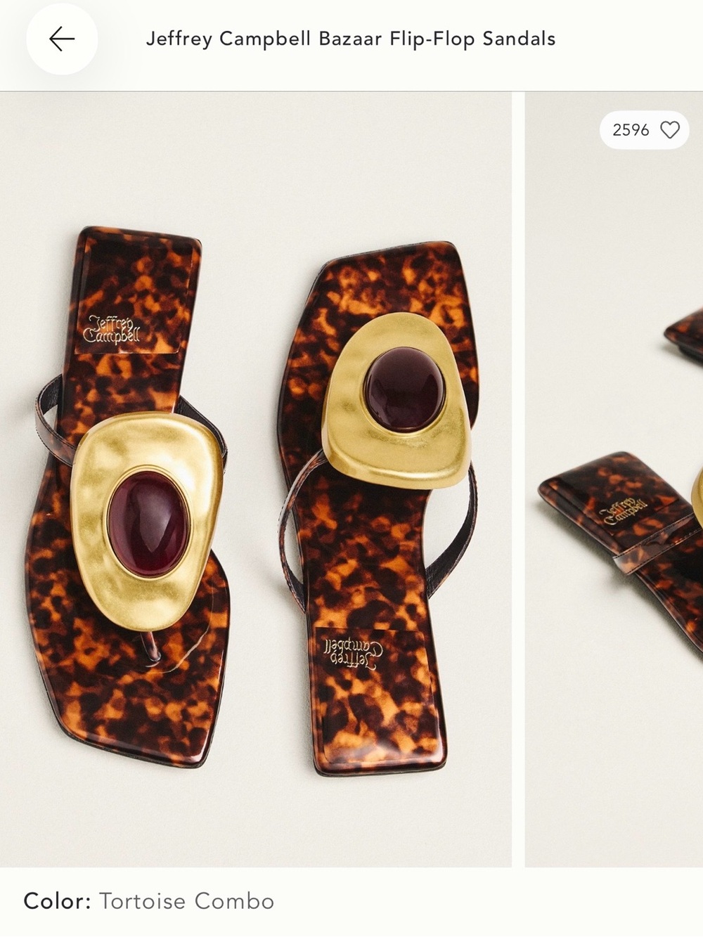 Jeffrey Campbell Tortoise Combo Sandal with Gold Medallion and Burgundy Cabochon